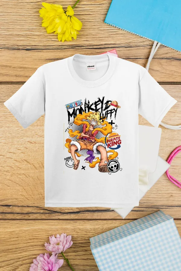OnePice Luffy Tasarım Baskılı Çocuk Tshirt