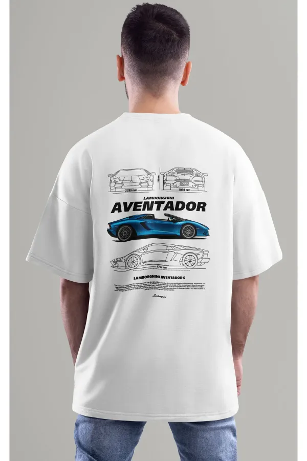 T-shirt unisexe à col rond en coton imprimé personnalisé coloré AVENTADOR S pour hommes/femmes