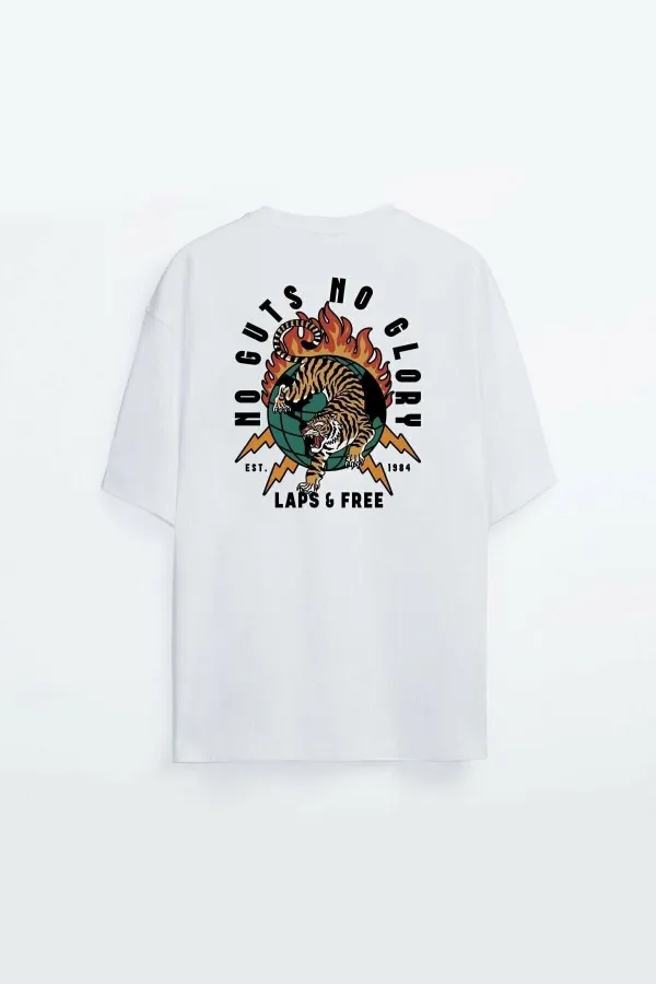Oversized Printed White T-shirt