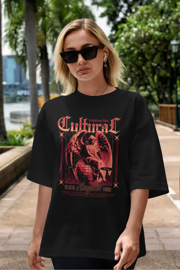 Unisex Men's/Women's CULTURAL Custom Printed Oversize Cotton Crew Neck T-Shirt