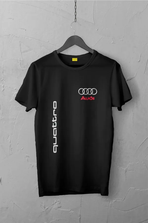 Audi Quattro Tasarımlı Tshirt , Unisex Premium, Çatlama Solma Yapmaz / Otomobil