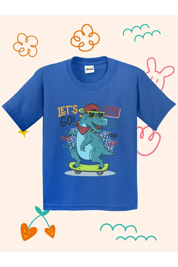 T-shirt enfant imprimé dinosaure « Let's Go »