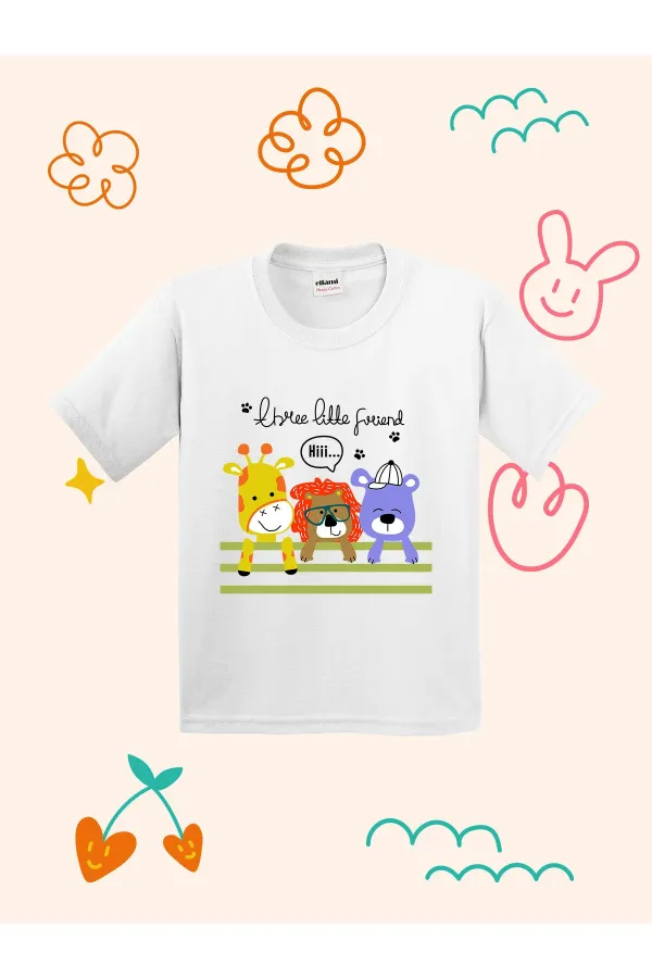 Three Little Friends themed kids' t-shirt