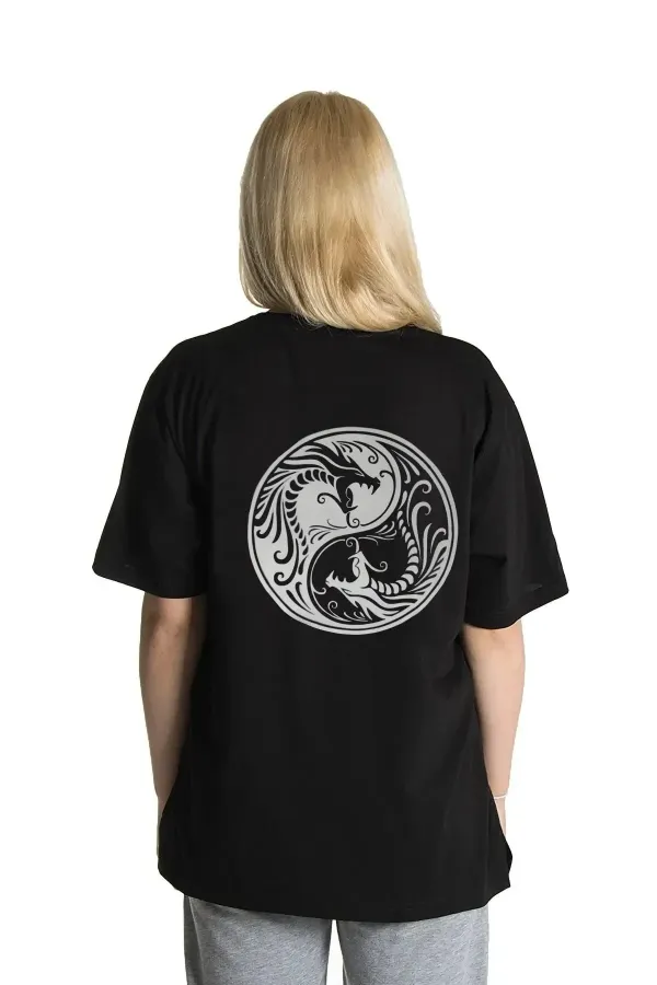 Unisex Baskı Detaylı Rahat Kesim Oversize T-shirt