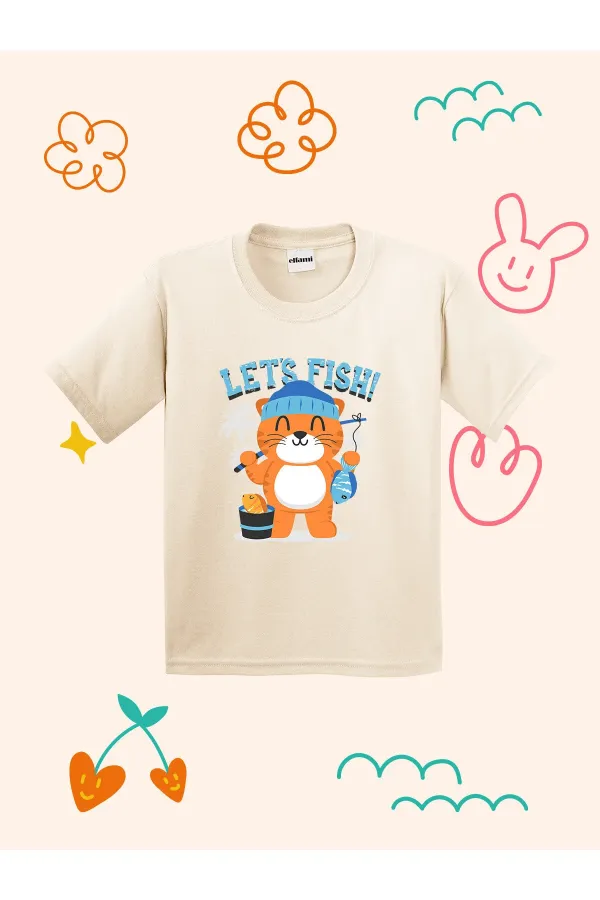 T-shirt enfant Chat Pêcheur Mignon