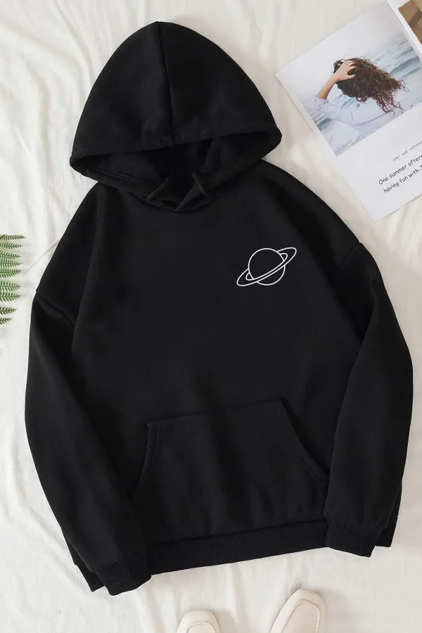 Siyah Saturn Sweatshirt