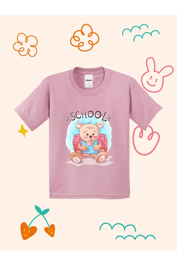 School Teddy Bear Design Kids T-shirt