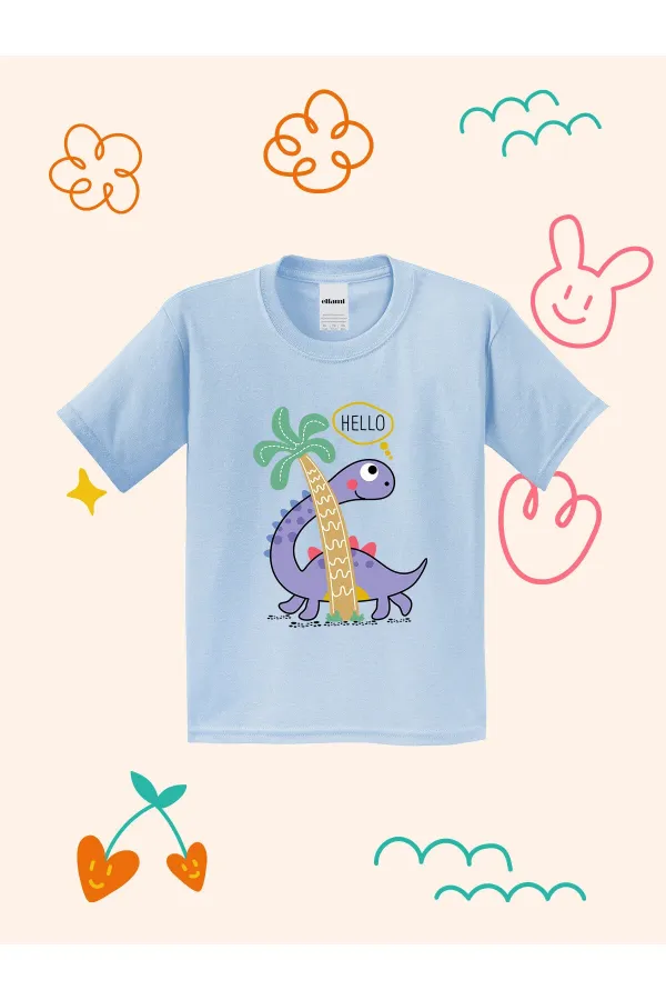 Hello Dino Designed Kids T-shirt