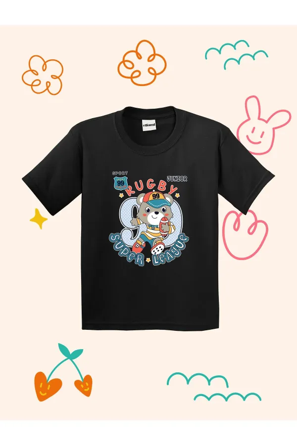 Rugby League Design Printed Kids T-shirt