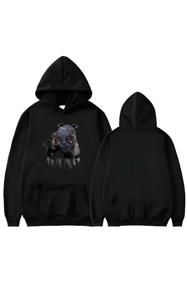 GANG BASKLI KAPİŞONLU SWEATSHİRT GANG BASKLI KAPİŞONLU SWEATSHİRT