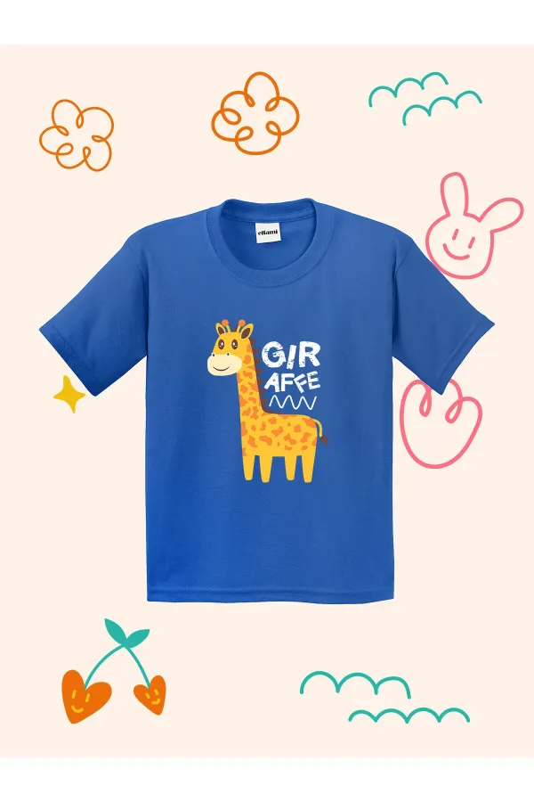 T-shirt enfant à imprimé girafe mignon