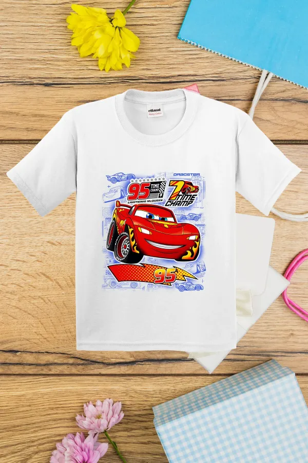T-shirt imprimé Lightning McQueen pour enfants