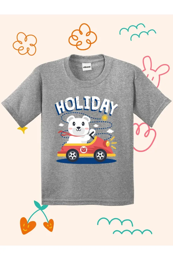 T-shirt enfant imprimé ours en peluche pour les fêtes