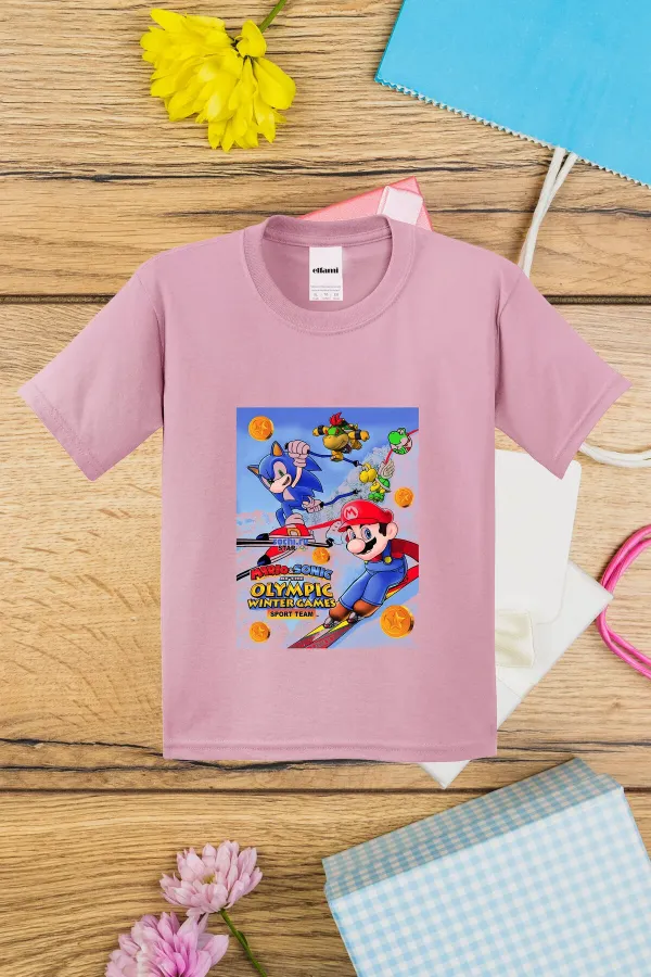 T-shirt imprimé Mario & Sonic pour enfants