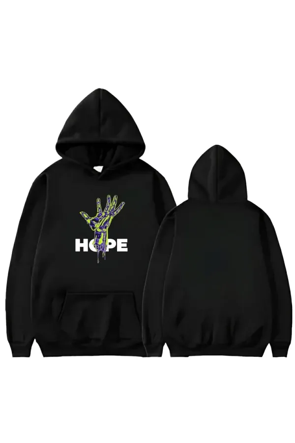 HOPE PRINTED HOODED SWEATSHIRT