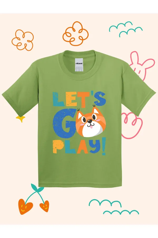 Lets Go Play Printed Kids T-shirt