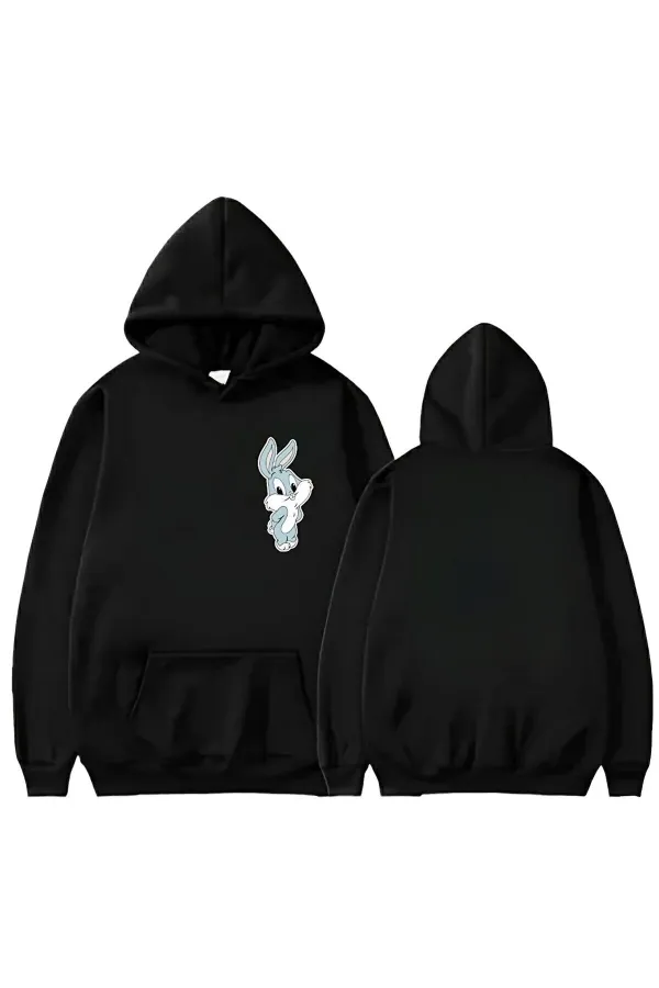 KÜÇÜK BUGS BUNNY BASKLI KAPİŞONLU SWEAT