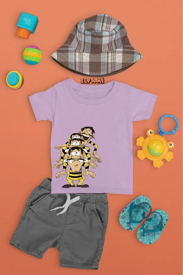 T-shirt imprimé Daltons pour filles/garçons