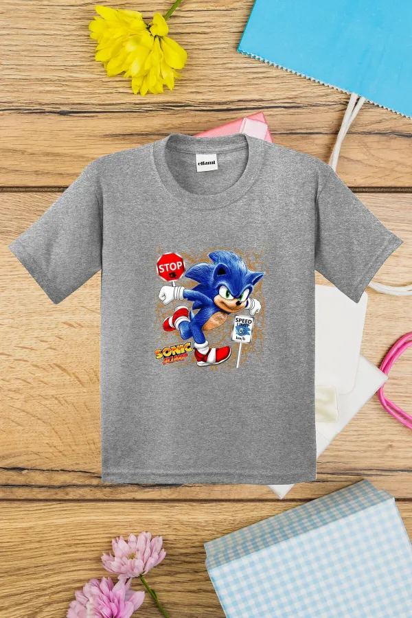 T-shirt imprimé Sonic Jump pour enfants