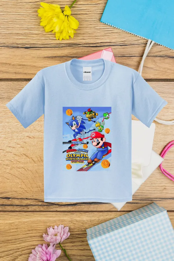T-shirt imprimé Mario & Sonic pour enfants