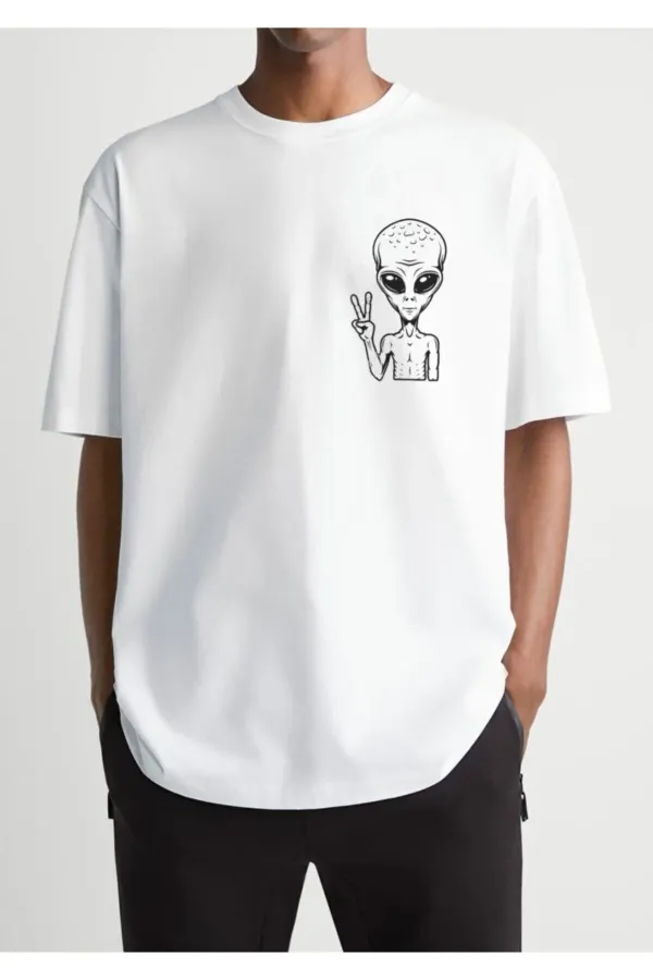 Oversize Printed White T-shirt