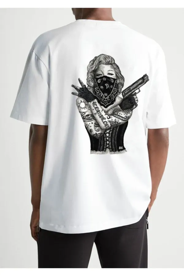 Oversized Printed White T-shirt