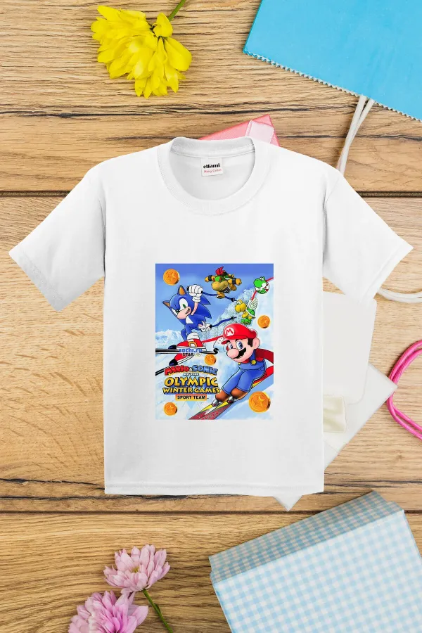 T-shirt imprimé Mario & Sonic pour enfants