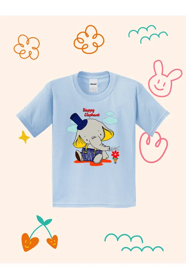 T-shirt enfant imprimé éléphant joyeux