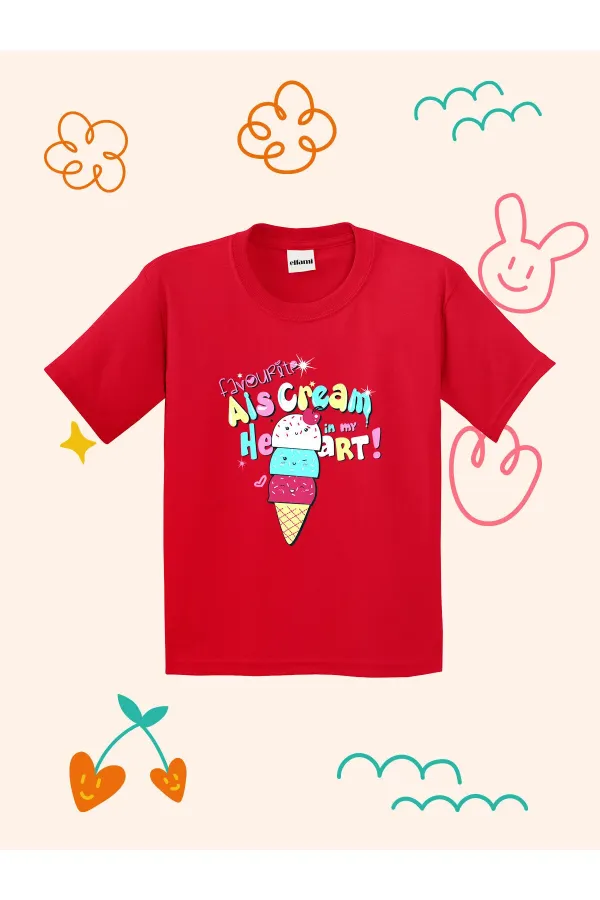 Kids' T-shirt with Favorite Ice Cream Design