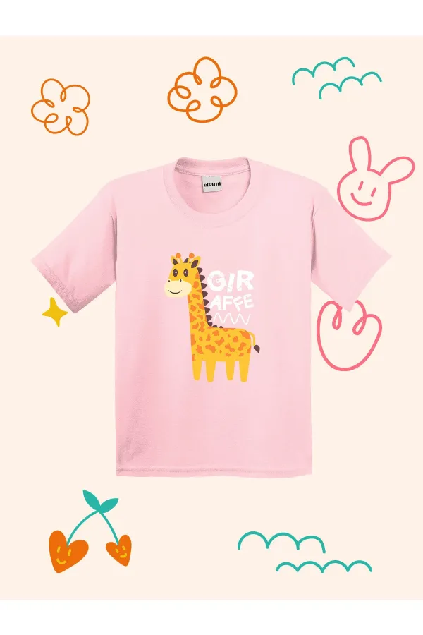 T-shirt enfant à imprimé girafe mignon