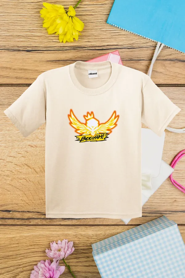 T-shirt imprimé pour enfants avec slogan Booyah