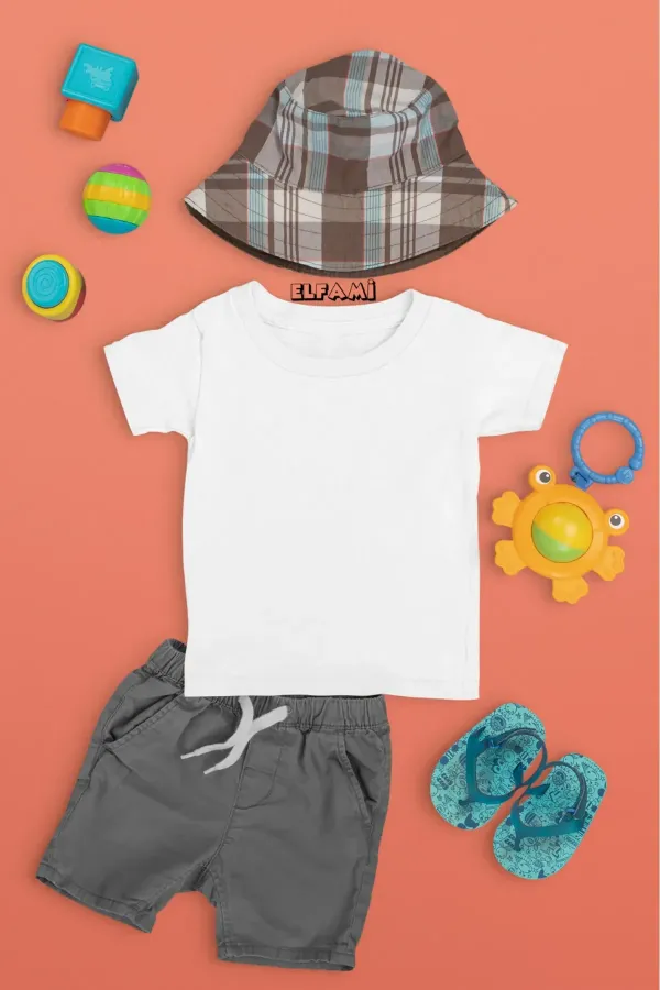 Kız/Erkek Çocuk Düz Renk T-Shirt