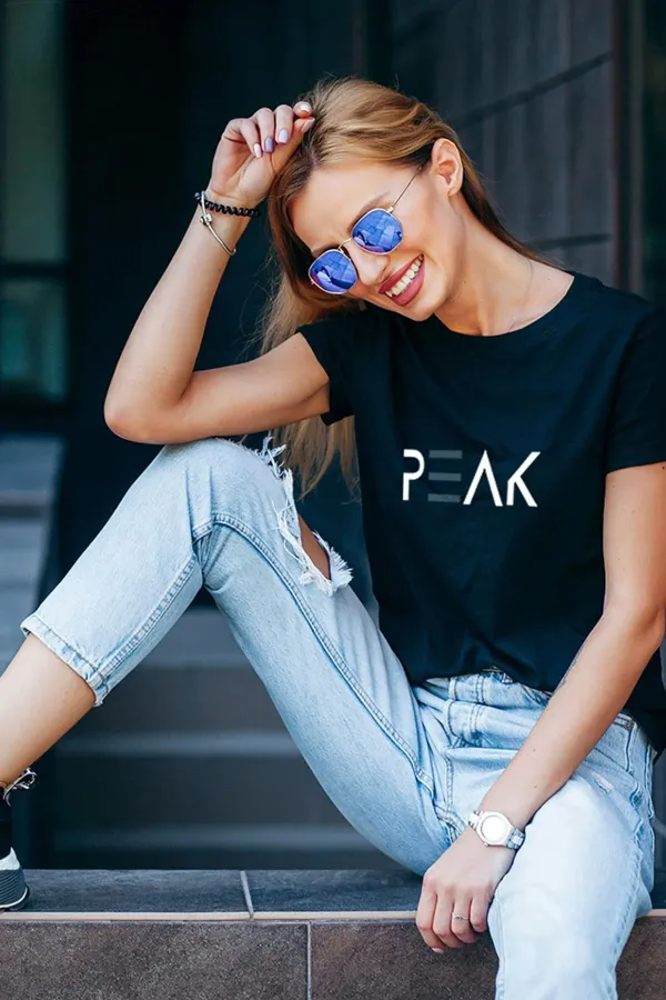 Peak Unisex Baskılı T-shirt