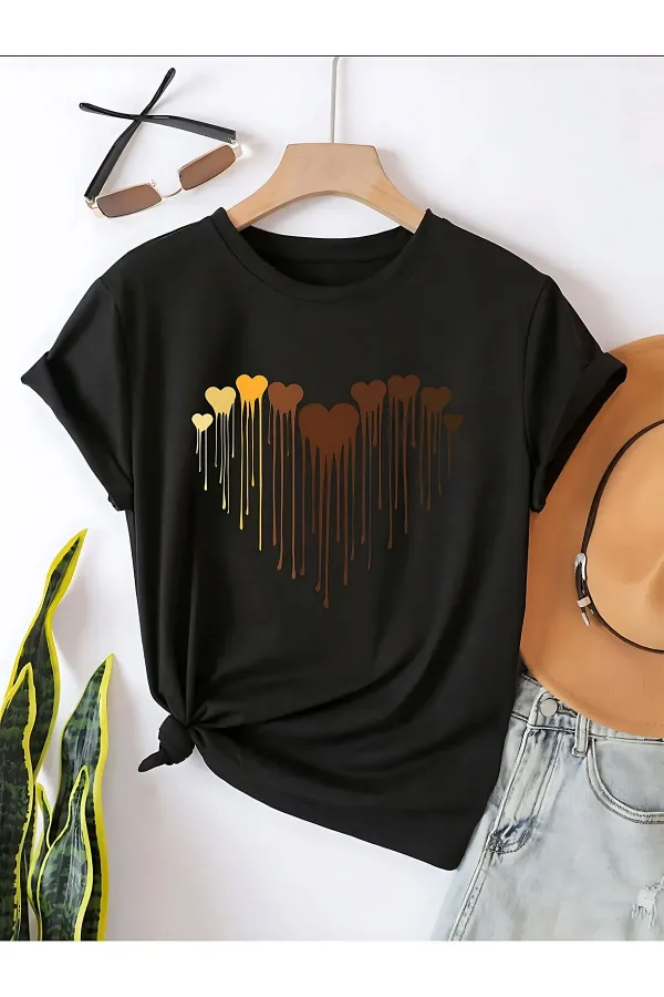 Melting Hearts Printed Design T-shirt