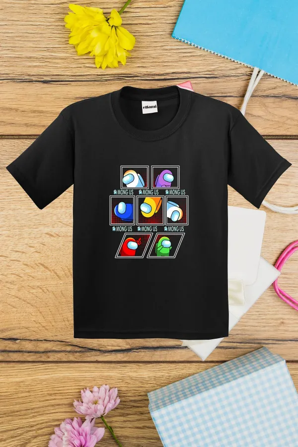 Among Us Karakterleri Baskılı Çocuk Tshirt