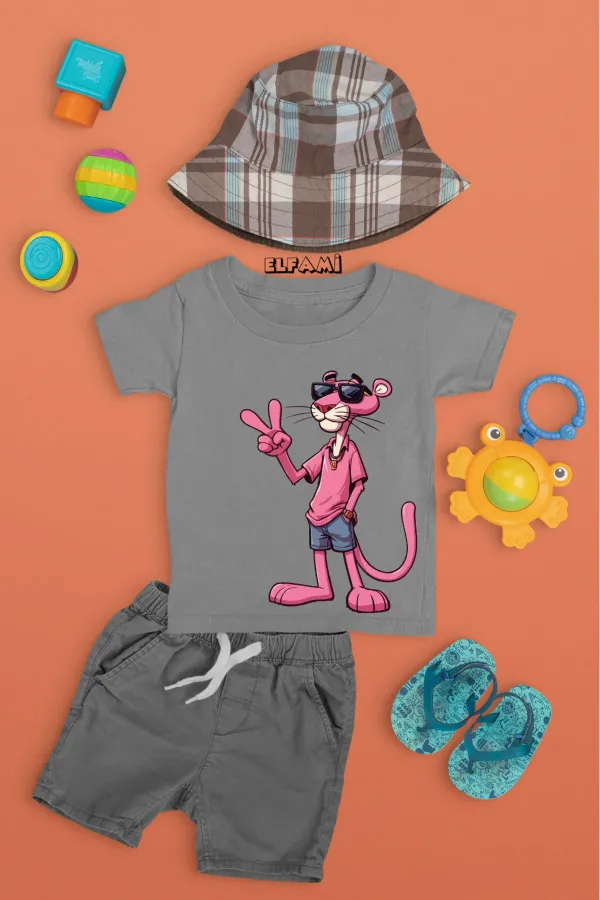 T-shirt imprimé Panthère rose pour fille/garçon