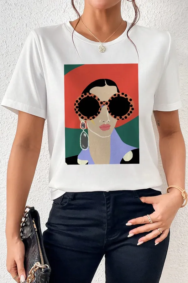 Portrait Print Oversize T-Shirt