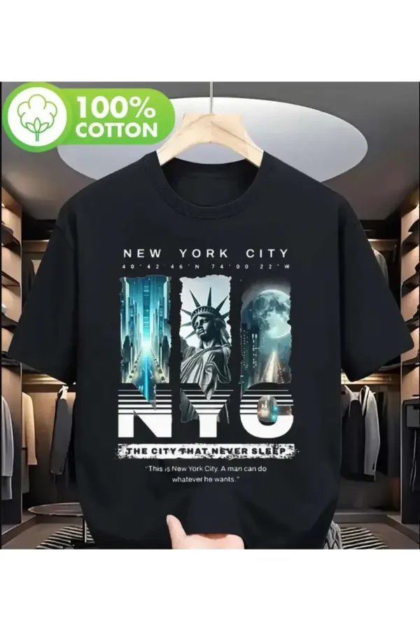 Unisex New York City NYC Designed Combed Cotton T-shirt