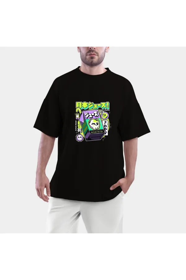 Stay Dead Printed Black Color Combed Cotton Oversize T-shirt