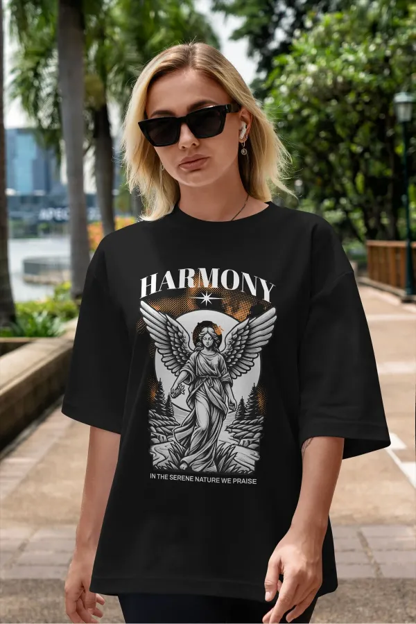 Unisex Men's/Women's HARMONY Custom Printed Oversize Cotton Crew Neck T-Shirt