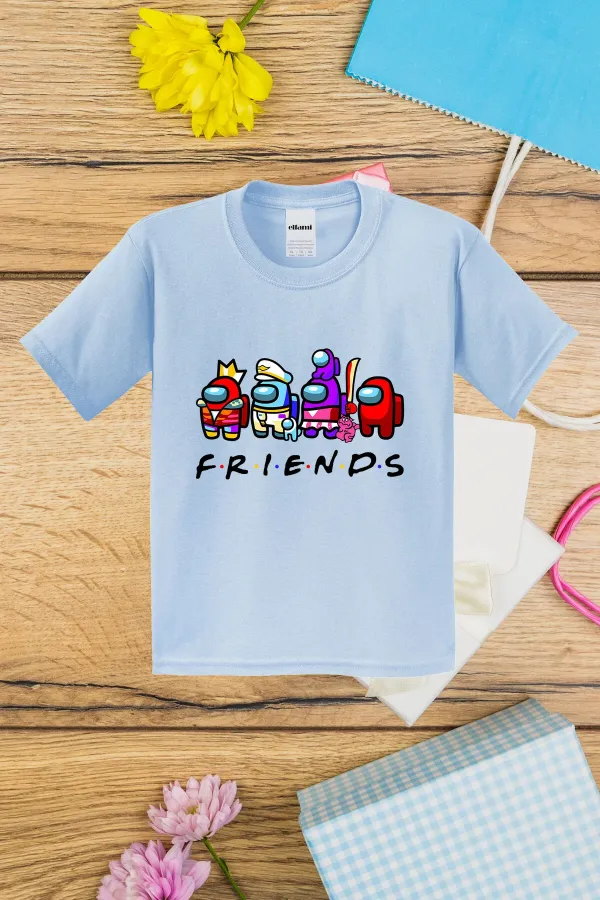 Among Us Friends Baskılı Çocuk Tshirt