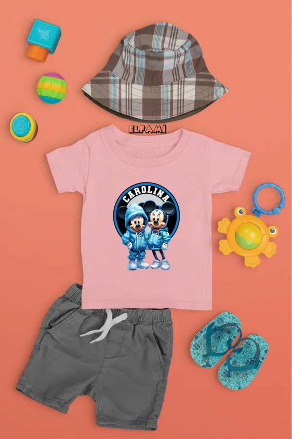 Cartoon Detail Printed Girls/Boys T-Shirt