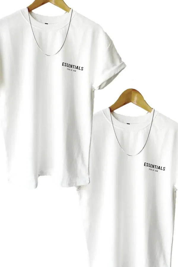 2-Pack White Men's Printed Crew Neck Short Sleeve T-shirt