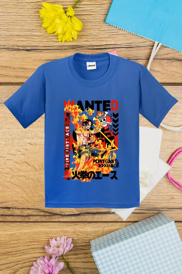 OnePiece Portgas D Ace Printed Kids T-shirt