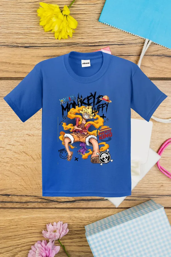 T-shirt imprimé OnePice Luffy pour enfants