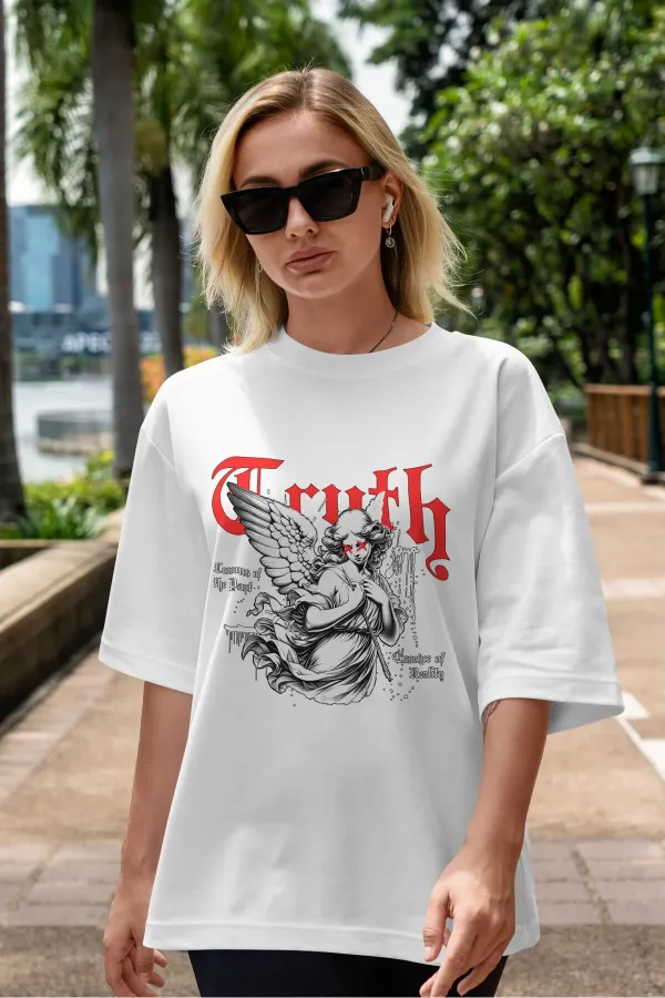 Unisex Women's/Men's TRUTH Colorful Custom Printed Oversize Cotton Jersey T-Shirt
