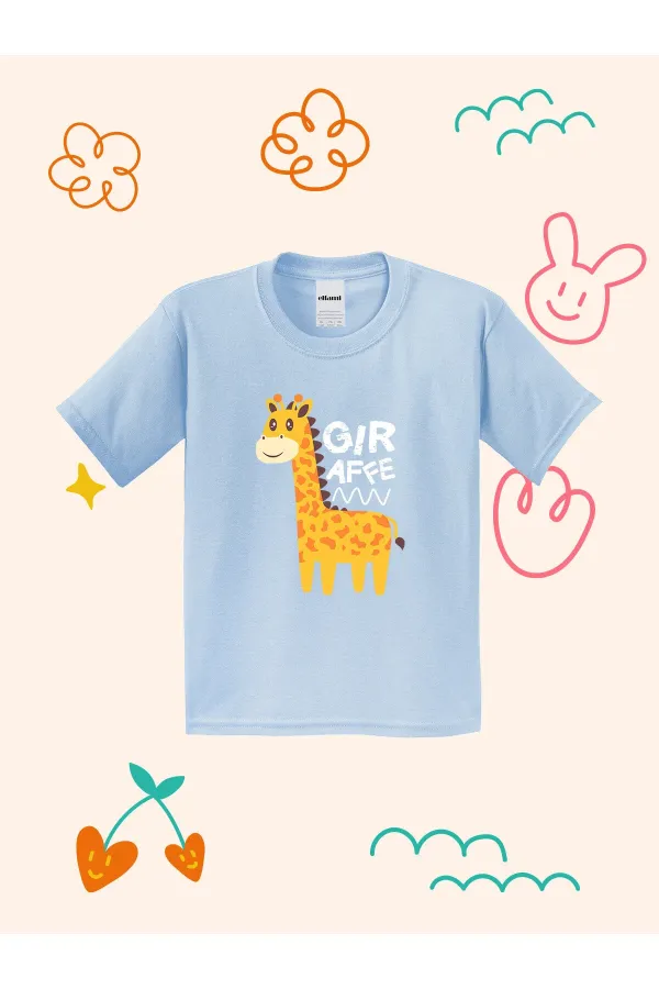 T-shirt enfant à imprimé girafe mignon