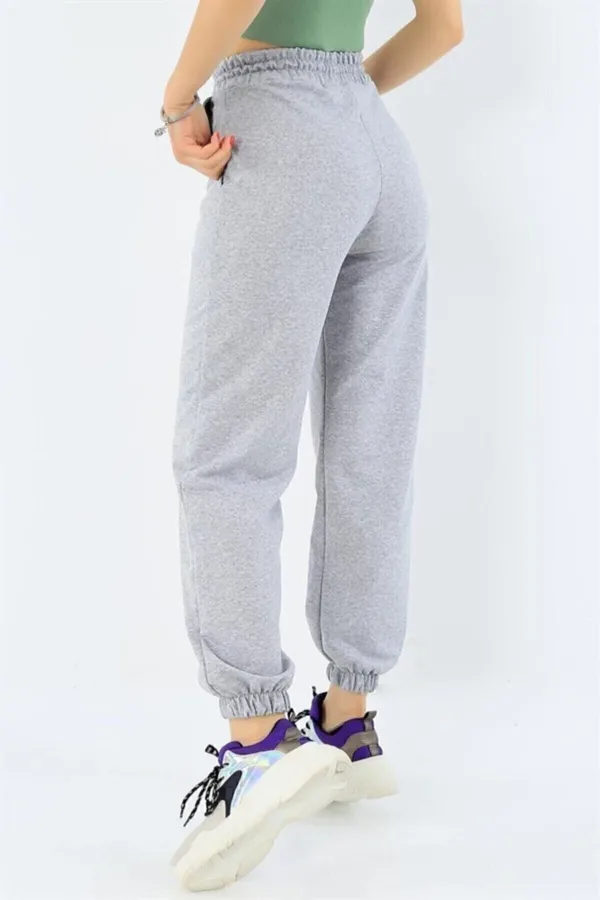 Women's Gray Pocketed Sweatpants