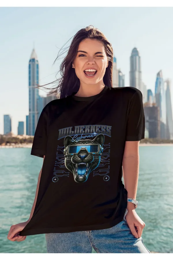 Unisex Men's/Women's Wilderness Colorful Custom Printed Oversize Cotton Crew Neck T-Shirt