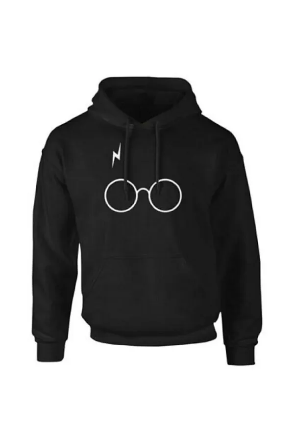 Siyah Harry Potter Kapüşonlu Sweatshirt